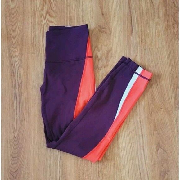 Lululemon Kick Serve Sweat Leggings Athleisure Workout Size 4 Burgundy - Picture 9 of 9
